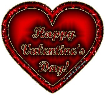 Happy Valentines Day Glitter Heart