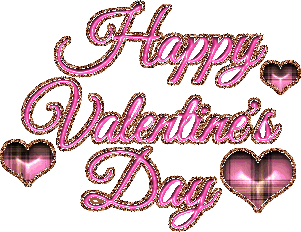 Happy Valentines Day Pink Glitter