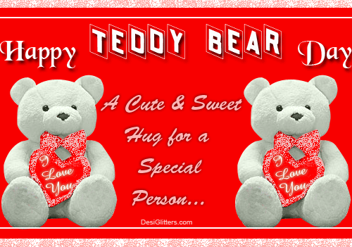 Happy Teddy Bear Day Glitter A Cute Sweet Hug For A Special Person Glitter