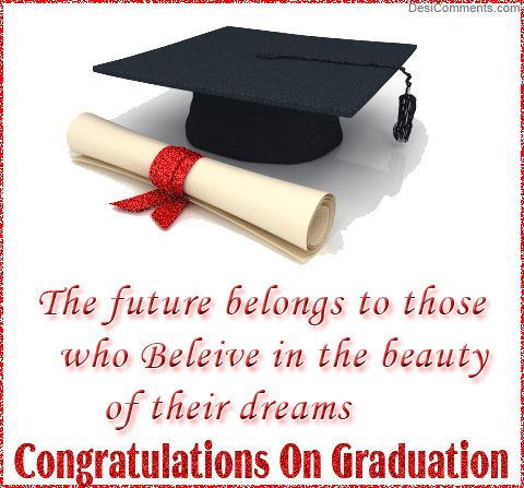 Congratulations On Graduation Glitter Greeting Picture