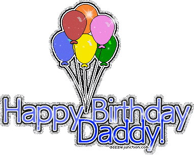 Happy Birthday Daddy Balloon Glitter Wb304