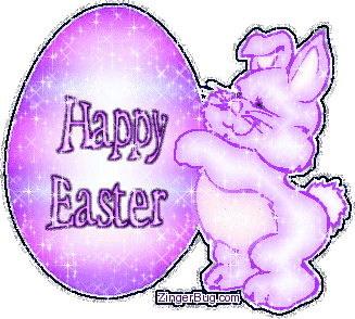 Purple Easter Bunny With Egg