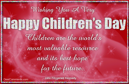 Wishing You A Very Happy Childrens Day Glitter Image